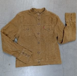 Levi's Vintage Distressed Corduroy Moto Stand Collar Western  Style Jacket
